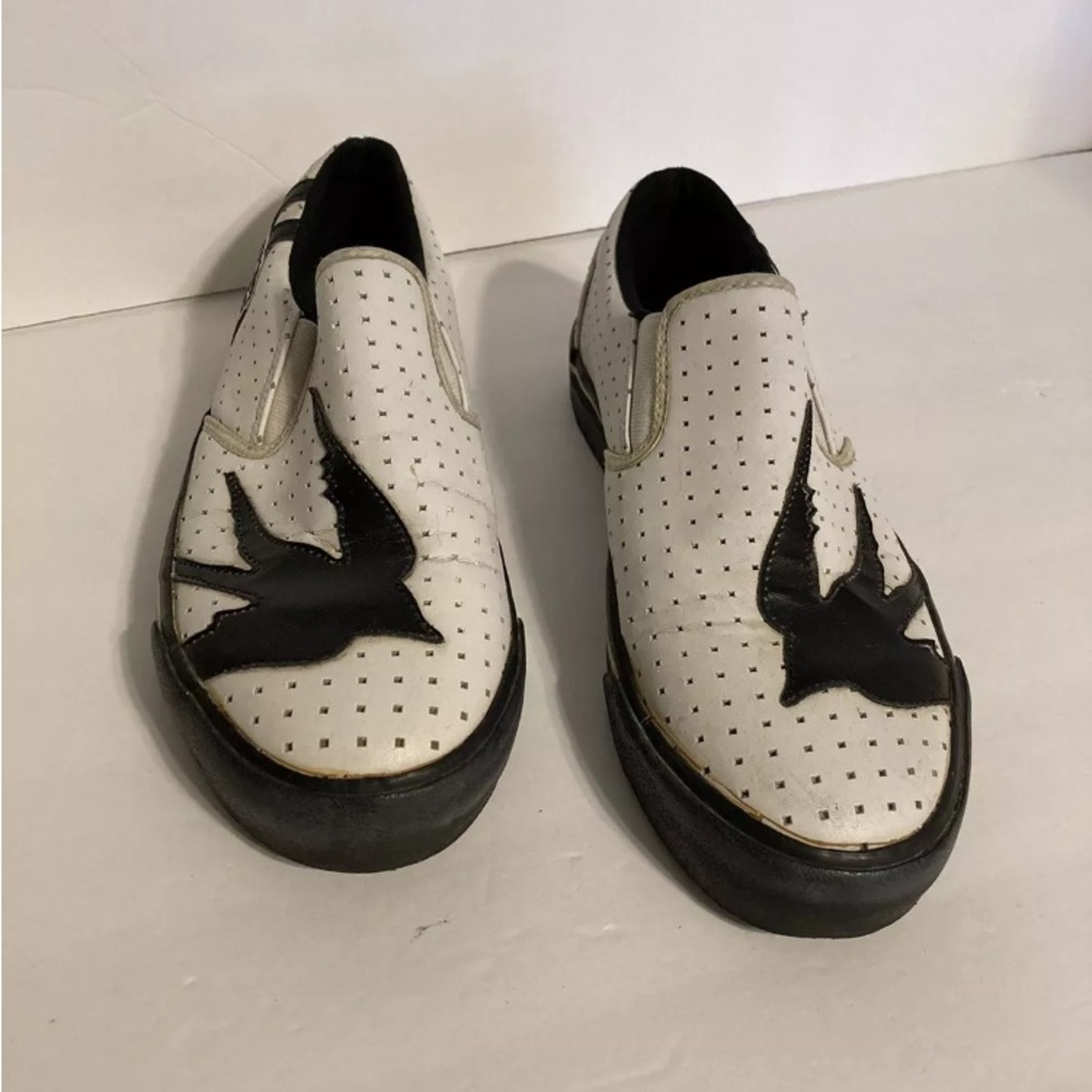 TUK leather blackbird skull & bones unisex punk gothic shoes women-11 men-9